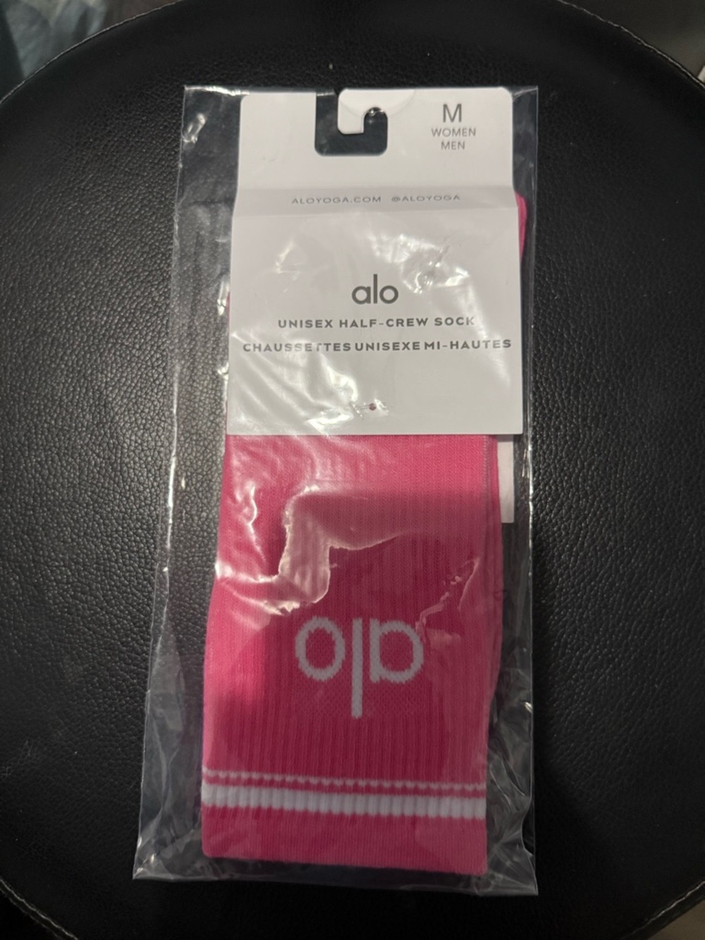 ALO Yoga Bright Pink Unisex Half-Crew Athletic Socks